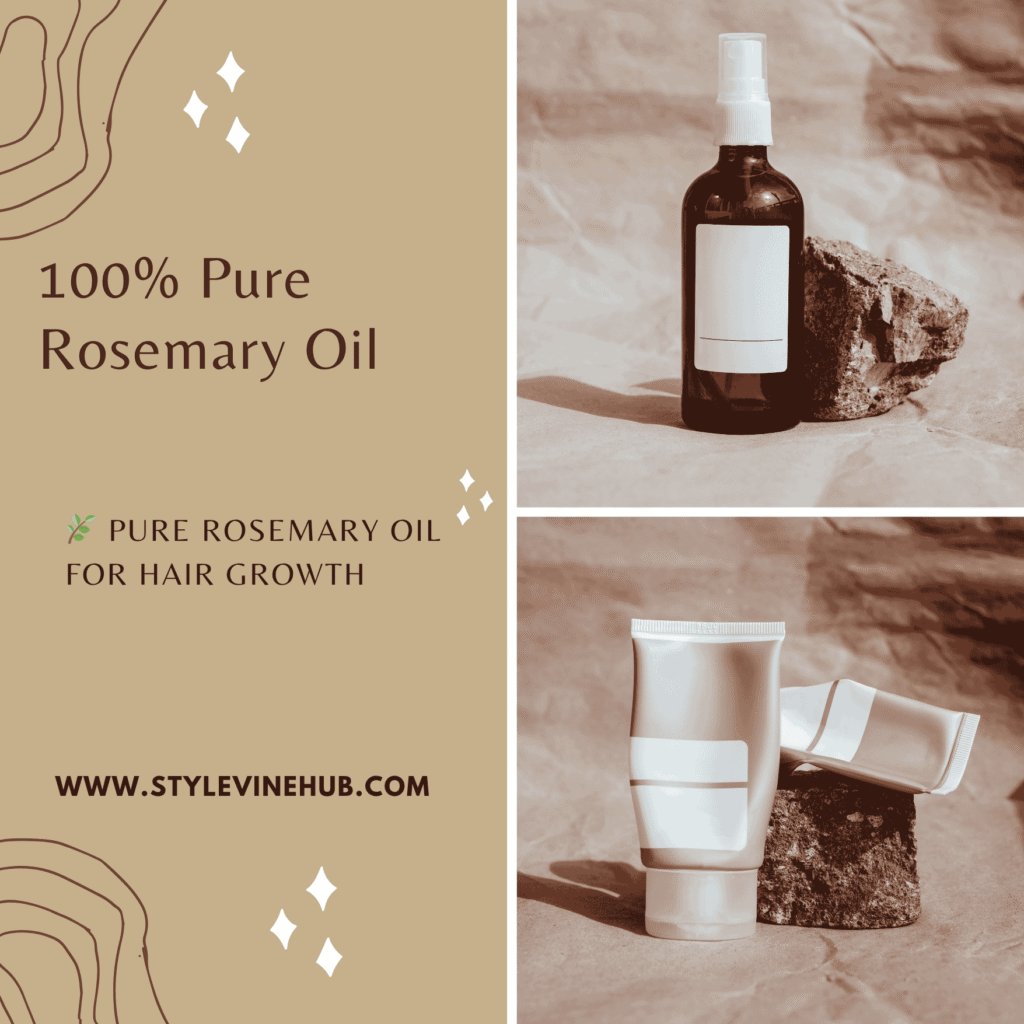 100% Pure Rosemary Oil For Hair Growth With Castor, Batana, Jojoba Oil - Infused With Biotin & Vitamin E-Blend of Effective Hair Oils for Hair Growth-Strengthening Treatment 6 Fl Oz