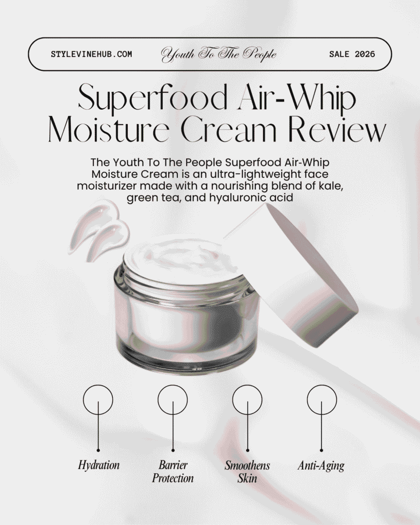 Youth To The People Superfood Air-Whip Moisture Cream - Kale + Green Tea Face Moisturizer, Hydrates Up to 48HR for Plump, Glowing Skin, Formulated With Hyaluronic Acid, Non-Greasy, For All Skin Types