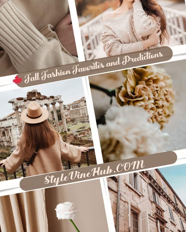 Cozy fall fashion outfit featuring warm tones, layers, and accessories—highlighting seasonal favorites and style predictions.