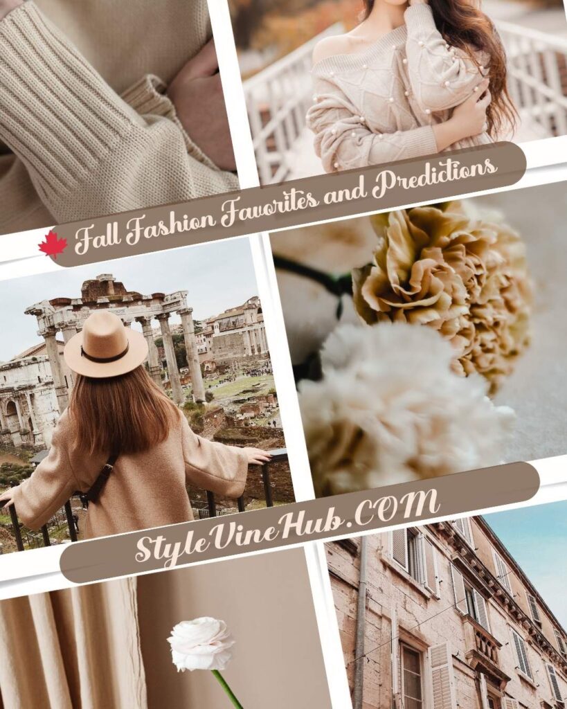 Cozy fall fashion outfit featuring warm tones, layers, and accessories—highlighting seasonal favorites and style predictions.