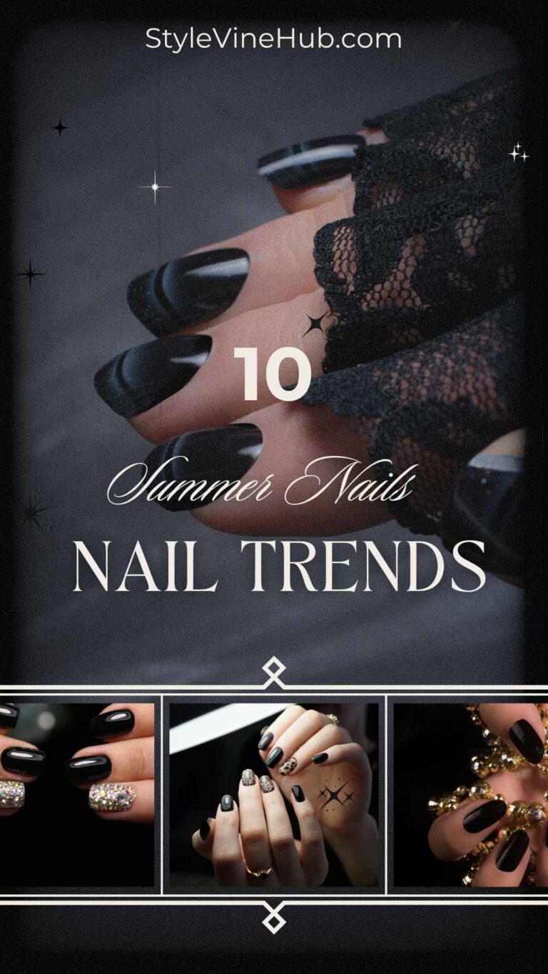 Close-up of vibrant summer nail designs featuring trendy colors and patterns for the 2025 season, perfect for sunny vibes.