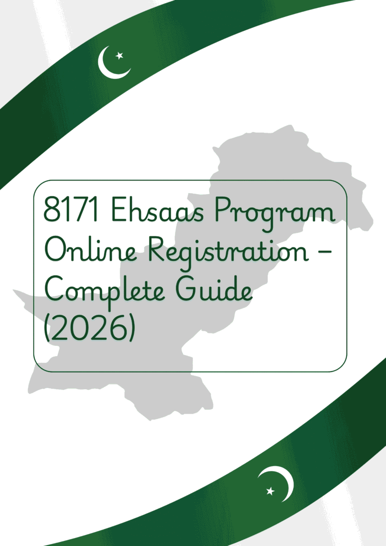 8171 Ehsaas Program online registration process 2026 showing CNIC verification and eligibility check in Pakistan
