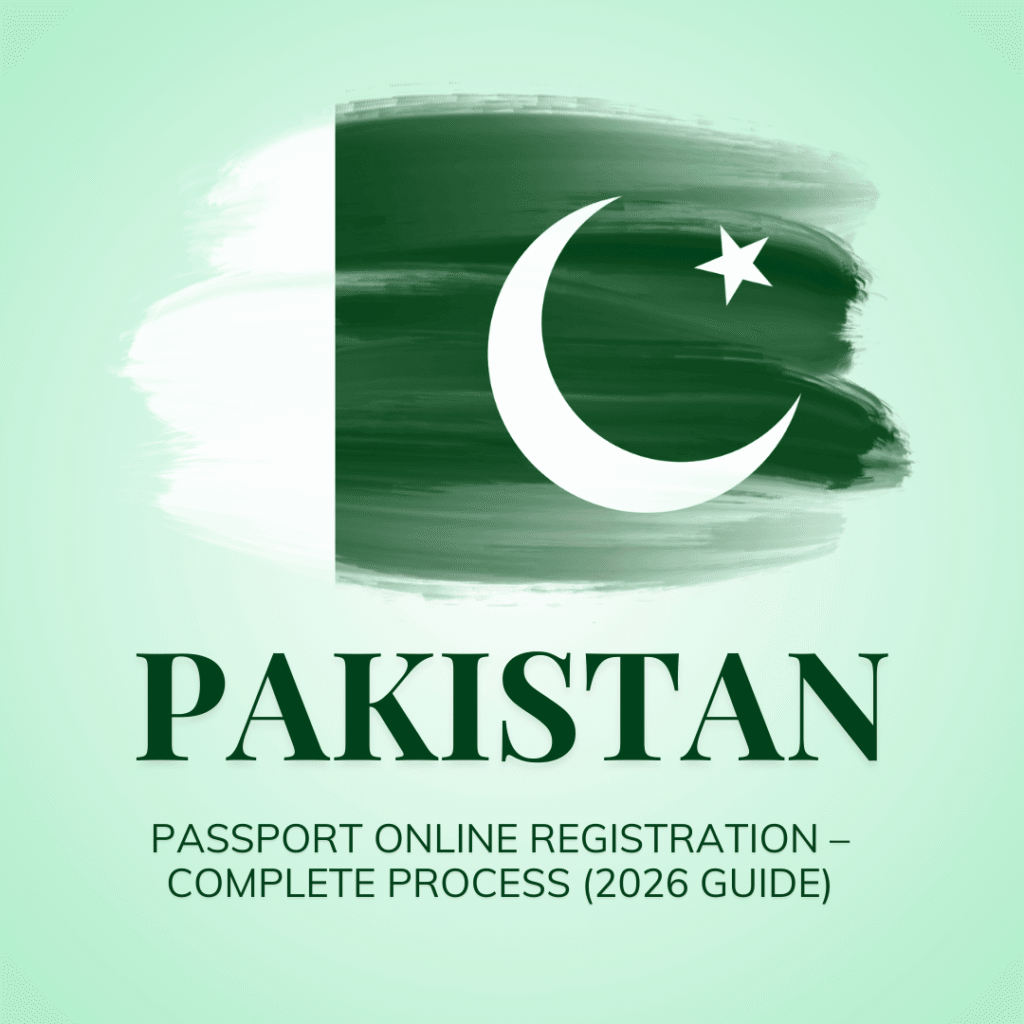 Passport online registration process in Pakistan 2026 showing application steps and required details