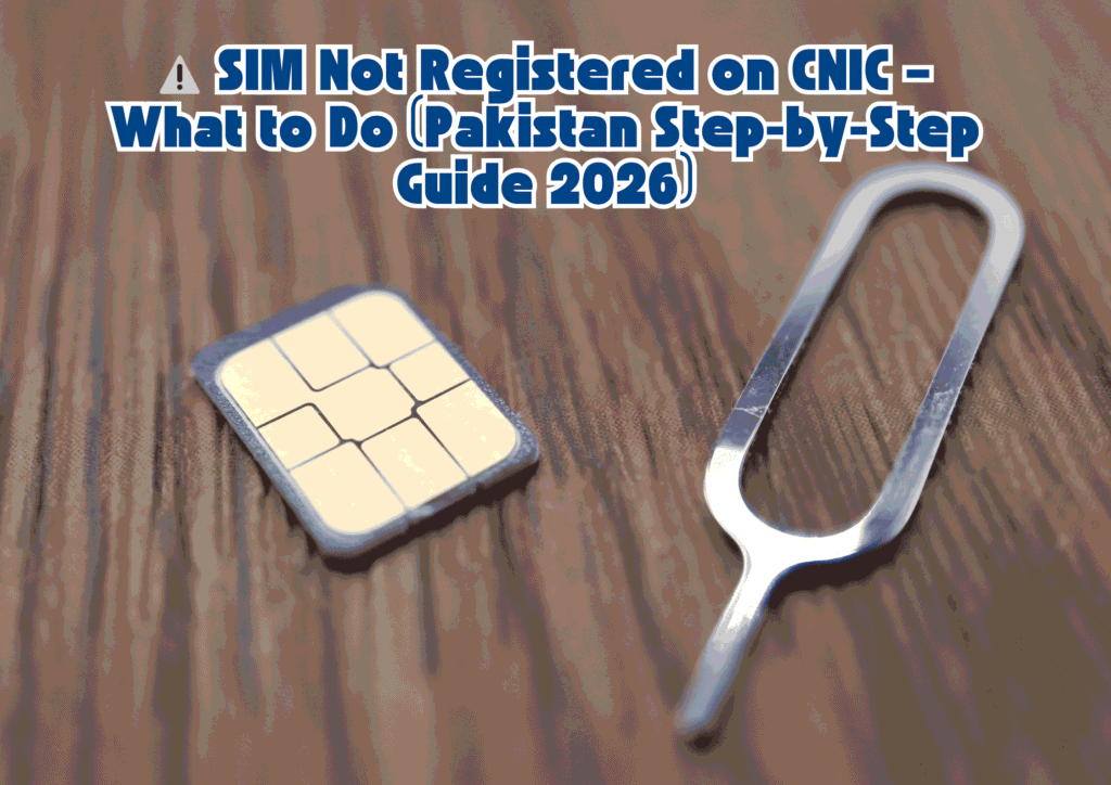 SIM not registered on CNIC in Pakistan 2026 what to do step by step PTA verification guide