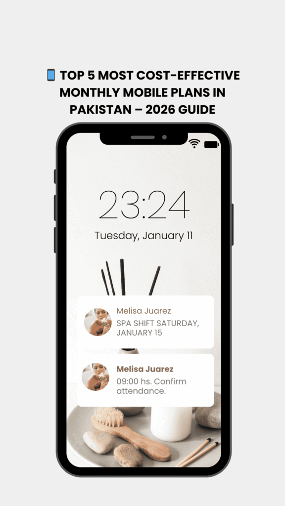 Top 5 most cost effective monthly mobile plans in Pakistan 2026 with affordable call and internet bundles